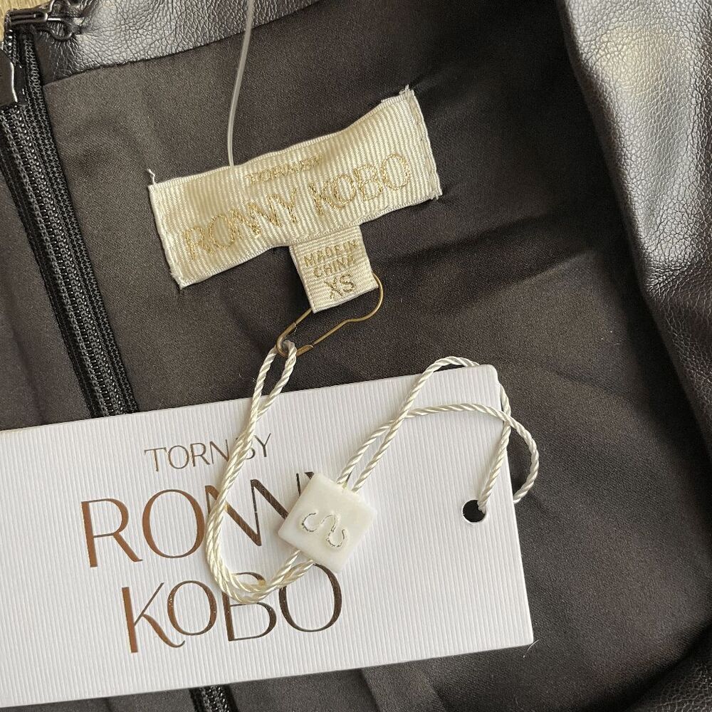 NWT Ronny Kobo Faux Leather Mini Dress XS​​​​​​ - Picture 3 of 10